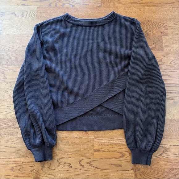 lululemon athletica Sweaters - Lululemon Reversible Crossover Sweater Knit Top Pullover Women Soft Espresso 2